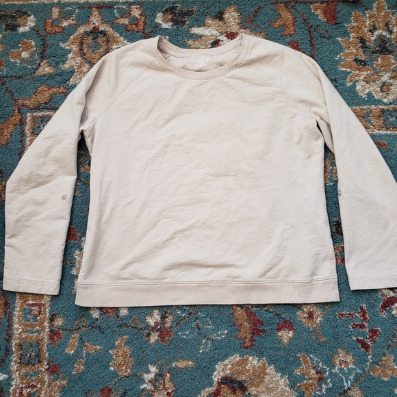 Lands' End Tops - Land's End 100% Cotton Crewneck Tan Women's L